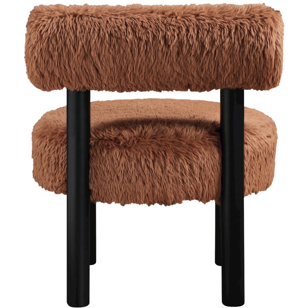 Ambre Saddle Vegan Shearling Fabric Upholstered Accent Chair