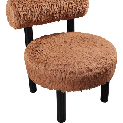 Ambre Saddle Vegan Shearling Fabric Upholstered Accent Chair