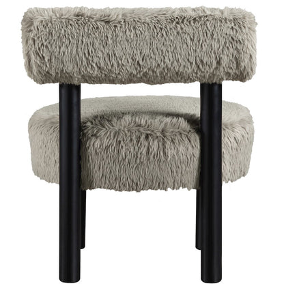 Ambre Taupe Vegan Shearling Fabric Upholstered Accent Chair