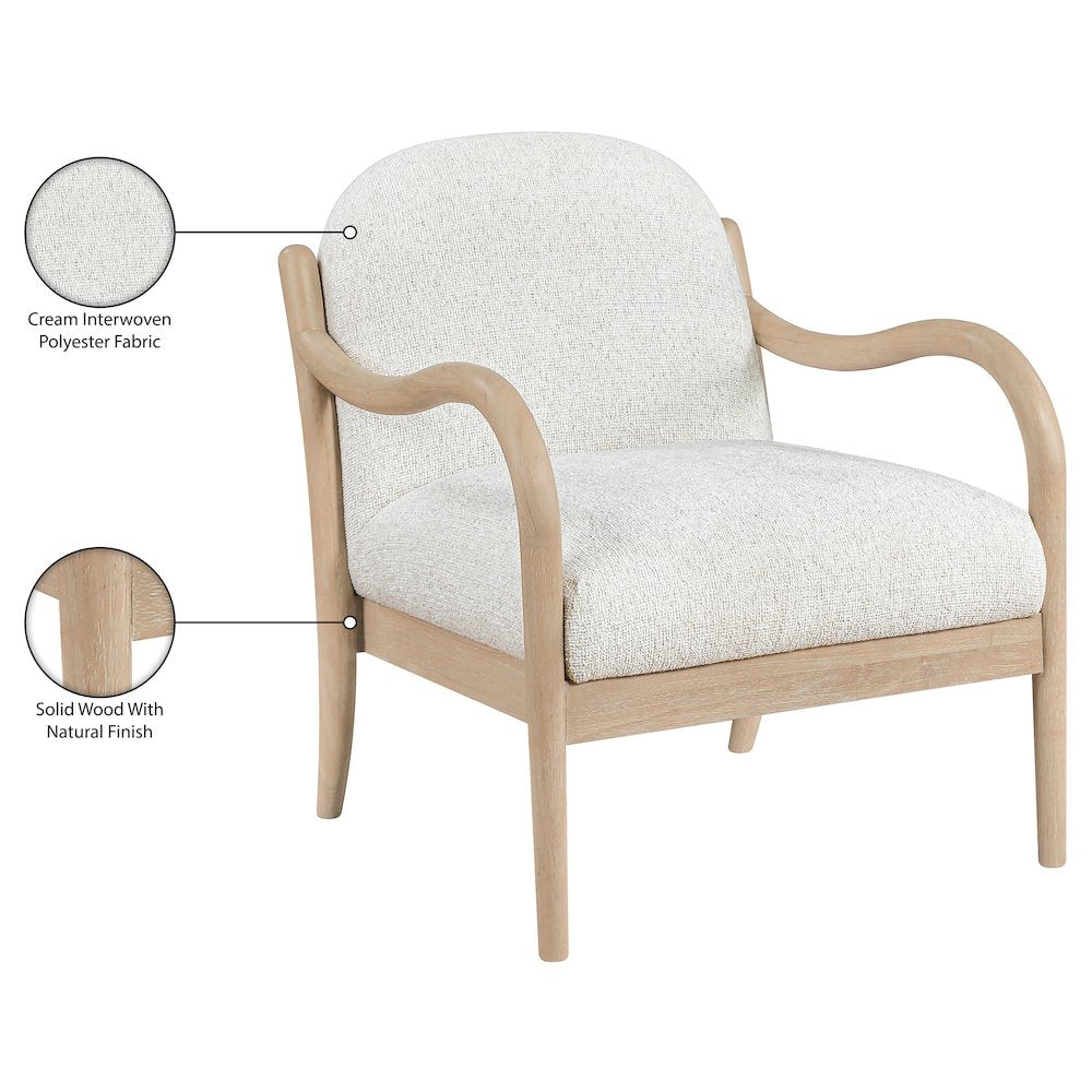 Helmsley Cream Performance Fabric Upholstered Accent Chair