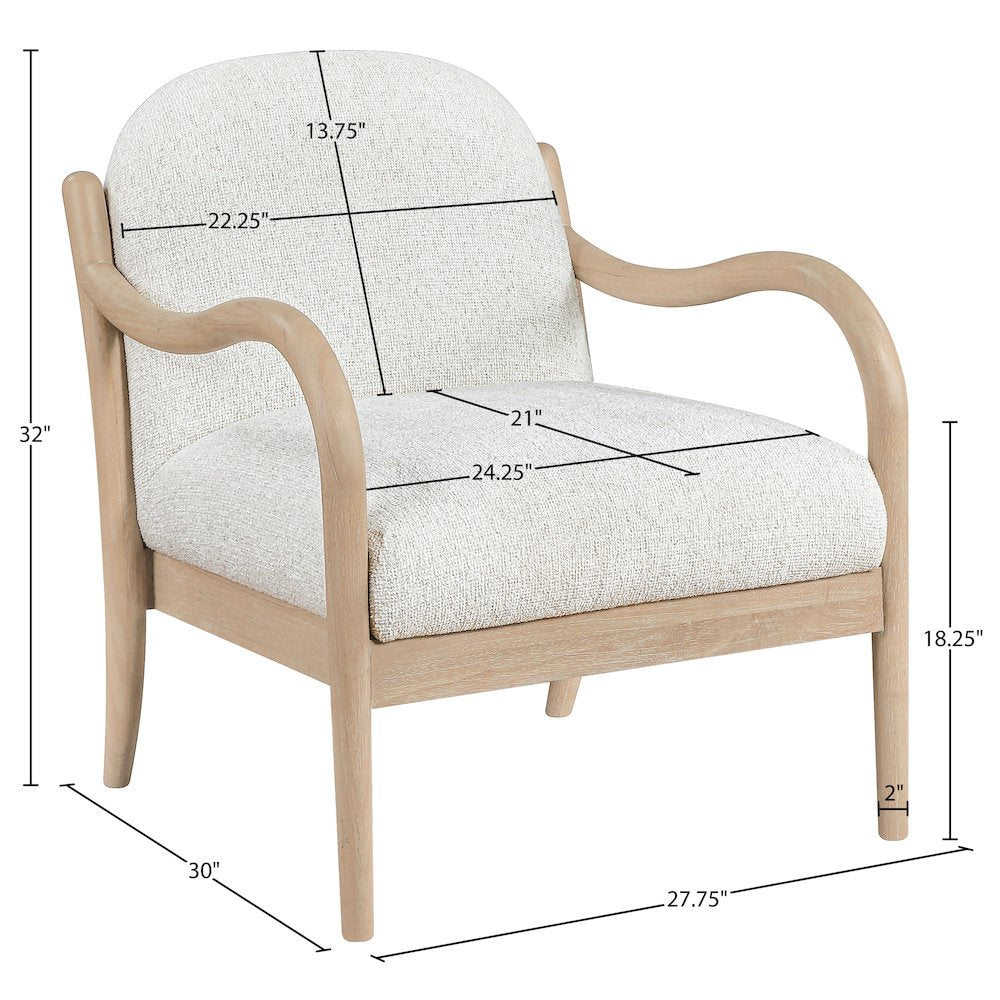 Helmsley Cream Performance Fabric Upholstered Accent Chair