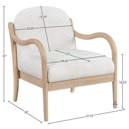 Helmsley Cream Performance Fabric Upholstered Accent Chair