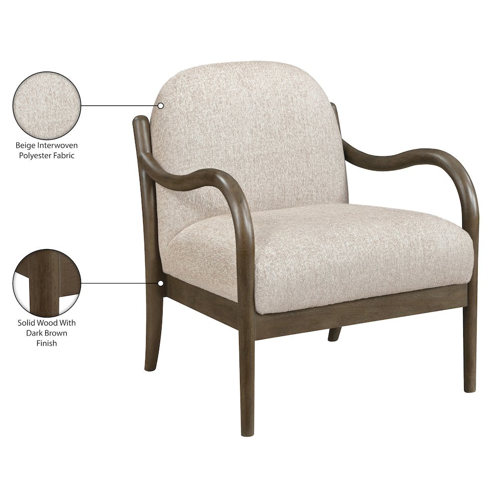 Helmsley Beige Performance Fabric Upholstered Accent Chair
