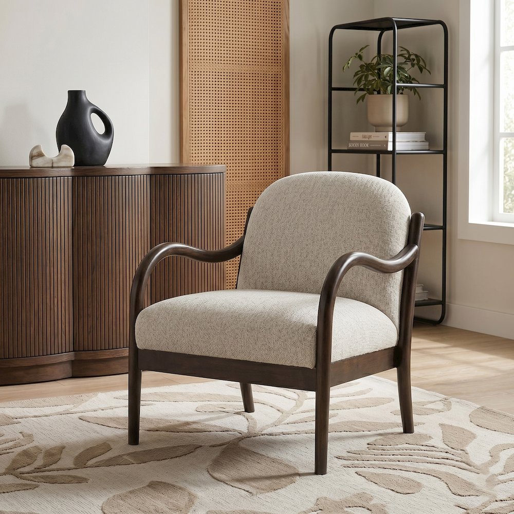 Helmsley Beige Performance Fabric Upholstered Accent Chair