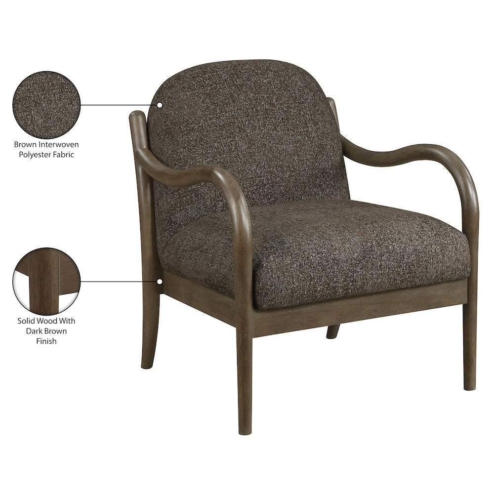 Helmsley Brown Performance Fabric Upholstered Accent Chair
