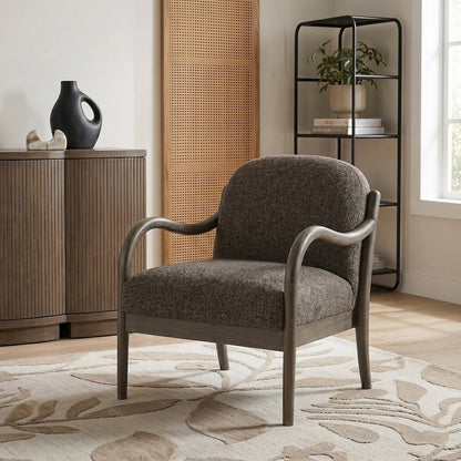 Helmsley Brown Performance Fabric Upholstered Accent Chair