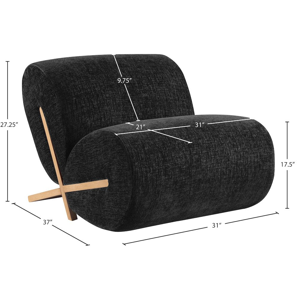 Akira Black Fabric Upholstered Accent Chair