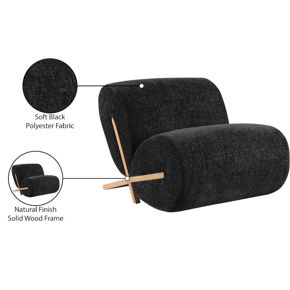 Akira Black Fabric Upholstered Accent Chair