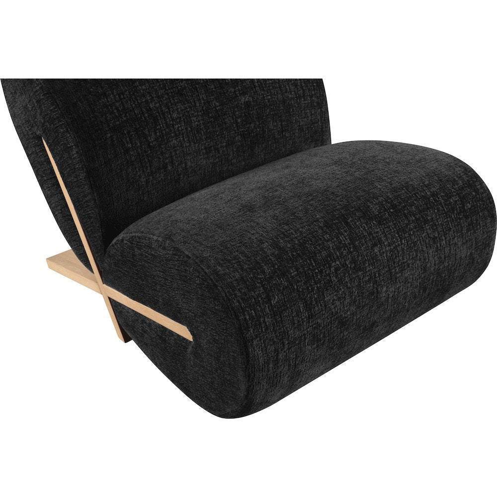 Akira Black Fabric Upholstered Accent Chair