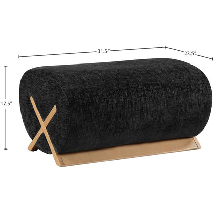 Akira Black Fabric Upholstered Ottoman