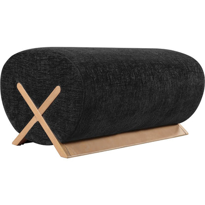 Akira Black Fabric Upholstered Ottoman