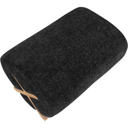 Akira Black Fabric Upholstered Ottoman