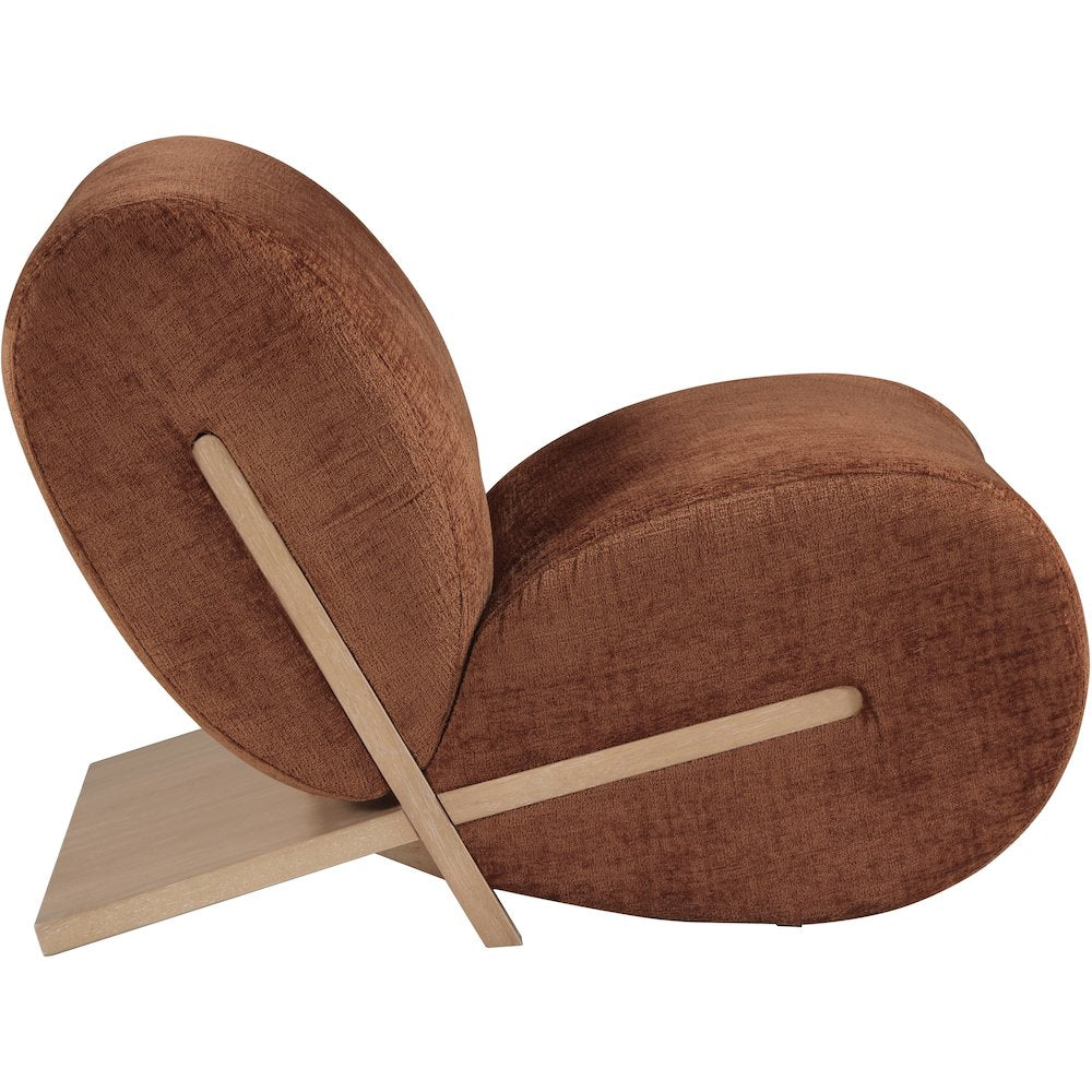 Akira Cognac Fabric Upholstered Accent Chair