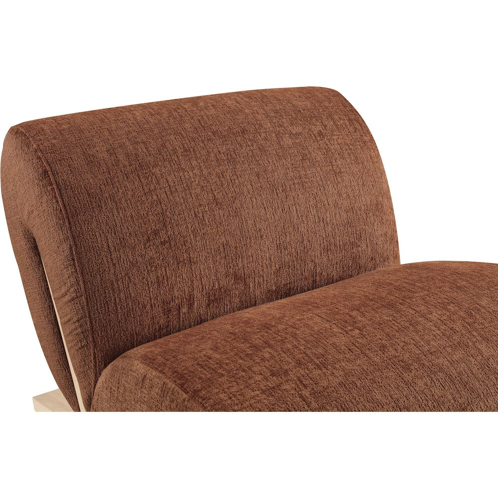 Akira Cognac Fabric Upholstered Accent Chair