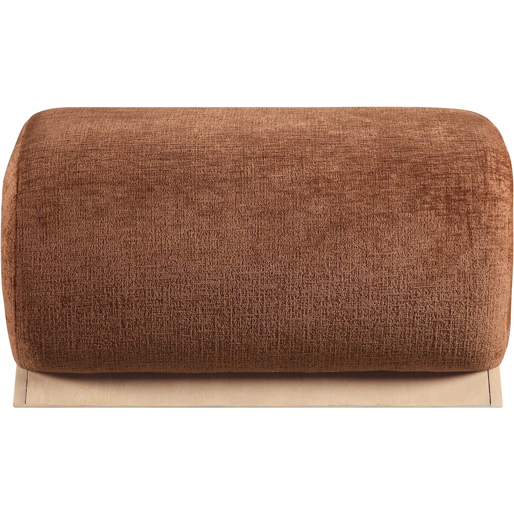 Akira Cognac Fabric Upholstered Ottoman