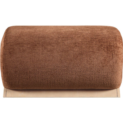 Akira Cognac Fabric Upholstered Ottoman