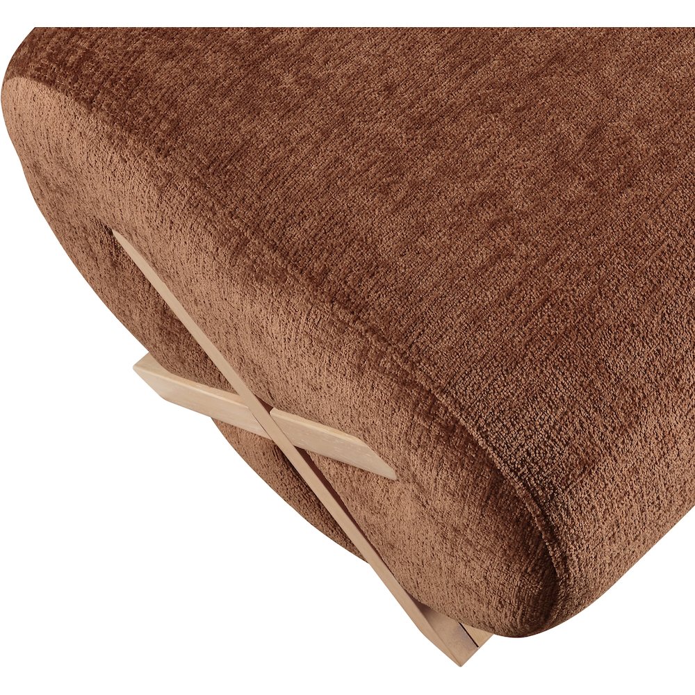 Akira Cognac Fabric Upholstered Ottoman