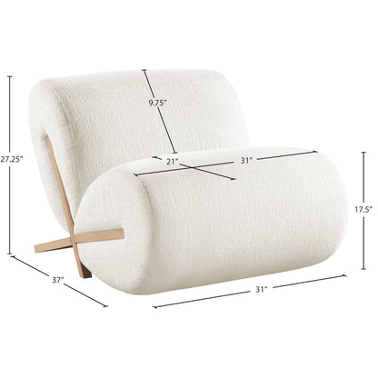 Akira Cream Fabric Upholstered Accent Chair