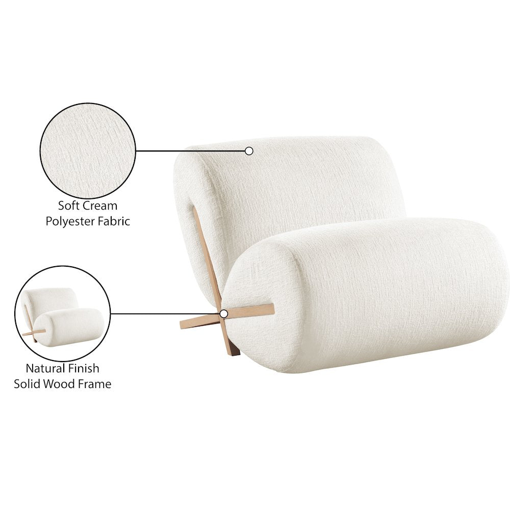 Akira Cream Fabric Upholstered Accent Chair