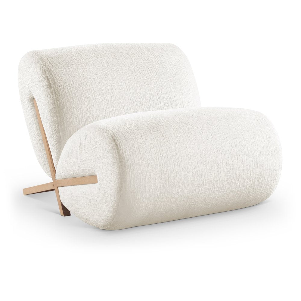 Akira Cream Fabric Upholstered Accent Chair
