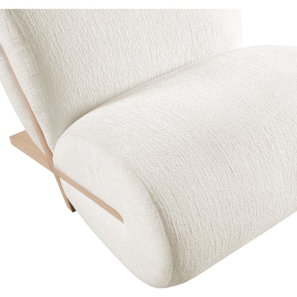 Akira Cream Fabric Upholstered Accent Chair
