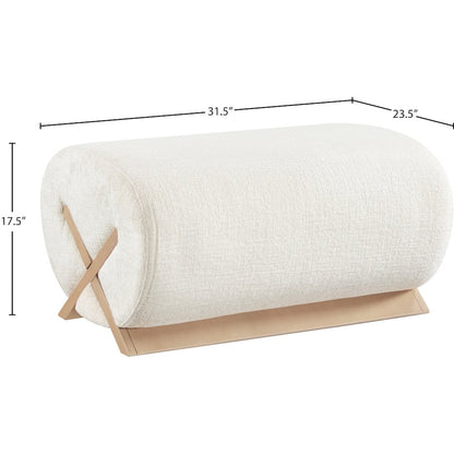 Akira Cream Fabric Upholstered Ottoman