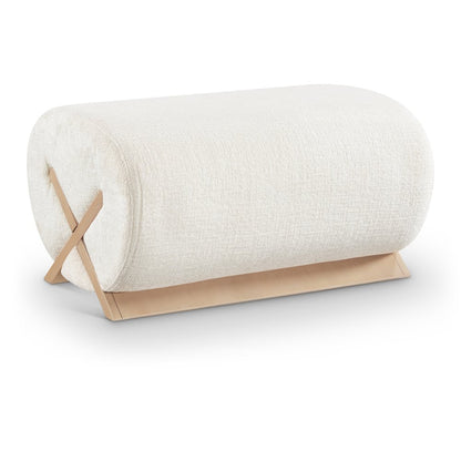 Akira Cream Fabric Upholstered Ottoman