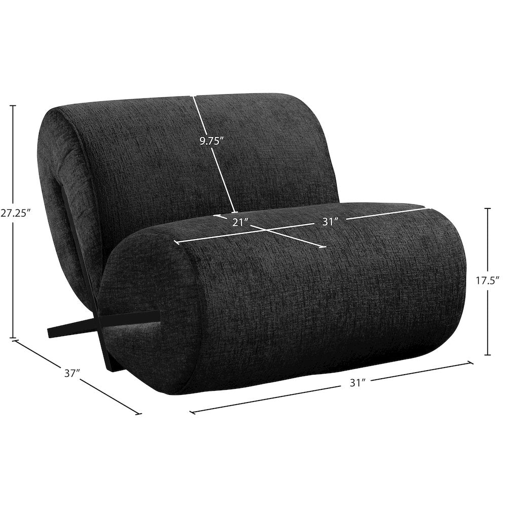 Akira Black Fabric Upholstered Accent Chair