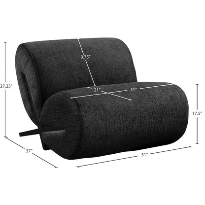 Akira Black Fabric Upholstered Accent Chair