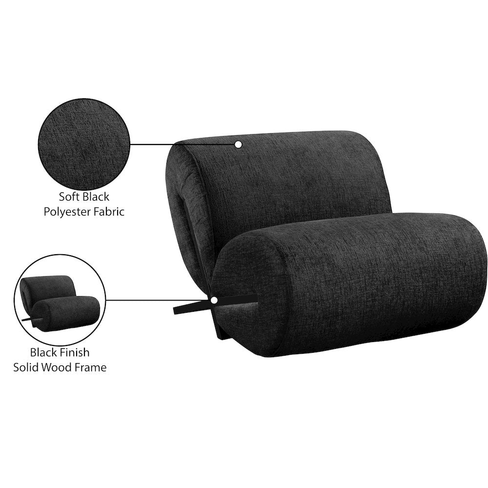 Akira Black Fabric Upholstered Accent Chair
