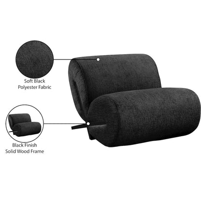 Akira Black Fabric Upholstered Accent Chair