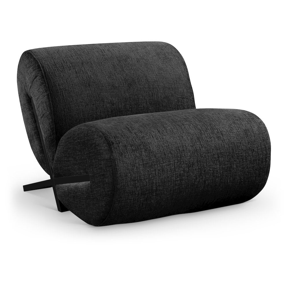 Akira Black Fabric Upholstered Accent Chair