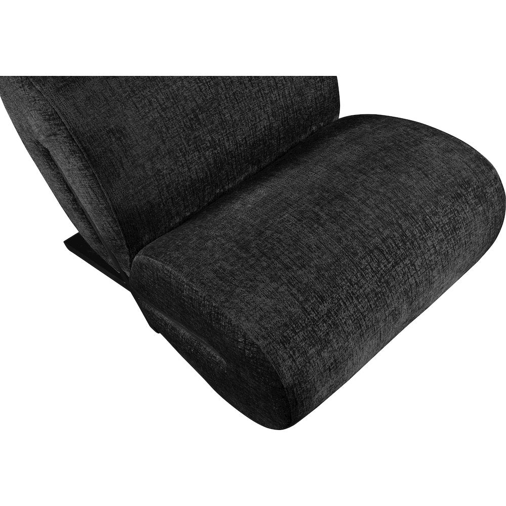 Akira Black Fabric Upholstered Accent Chair