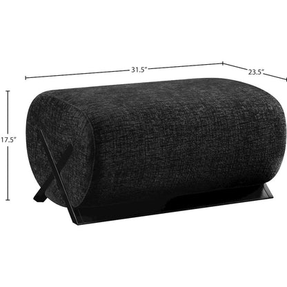 Akira Black Fabric Upholstered Ottoman