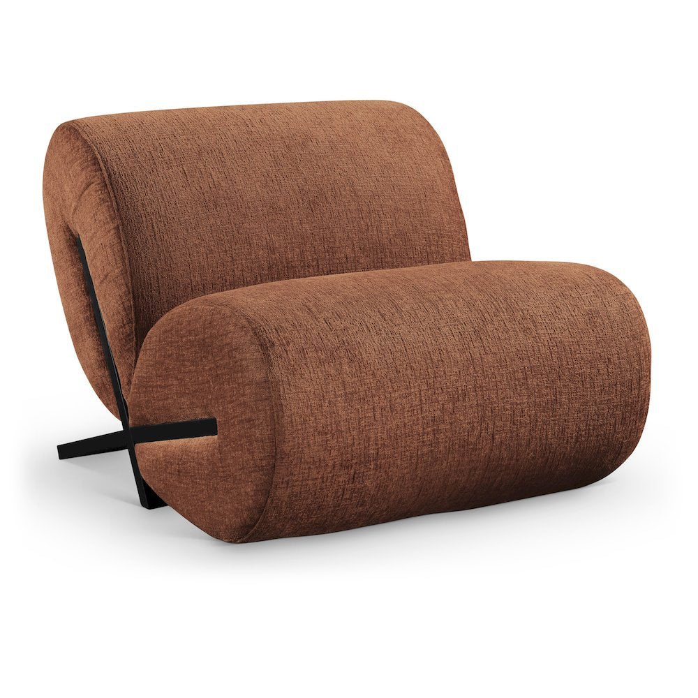 Akira Cognac Fabric Upholstered Accent Chair