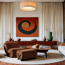 Akira Cognac Fabric Upholstered Ottoman