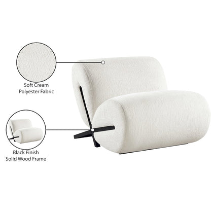 Akira Cream Fabric Upholstered Accent Chair