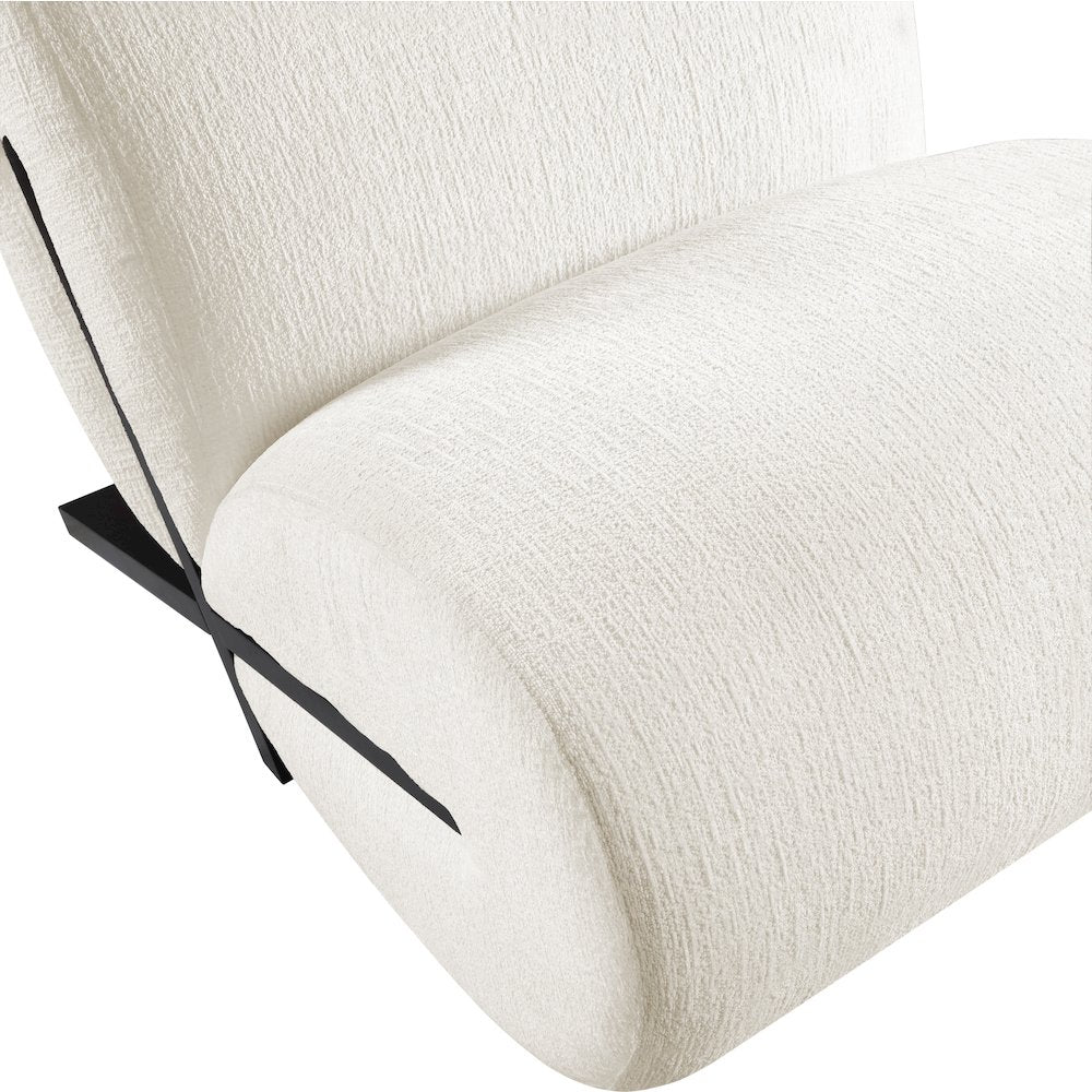 Akira Cream Fabric Upholstered Accent Chair