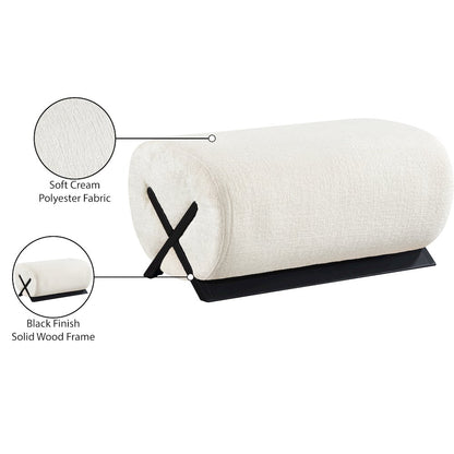 Akira Cream Fabric Upholstered Ottoman