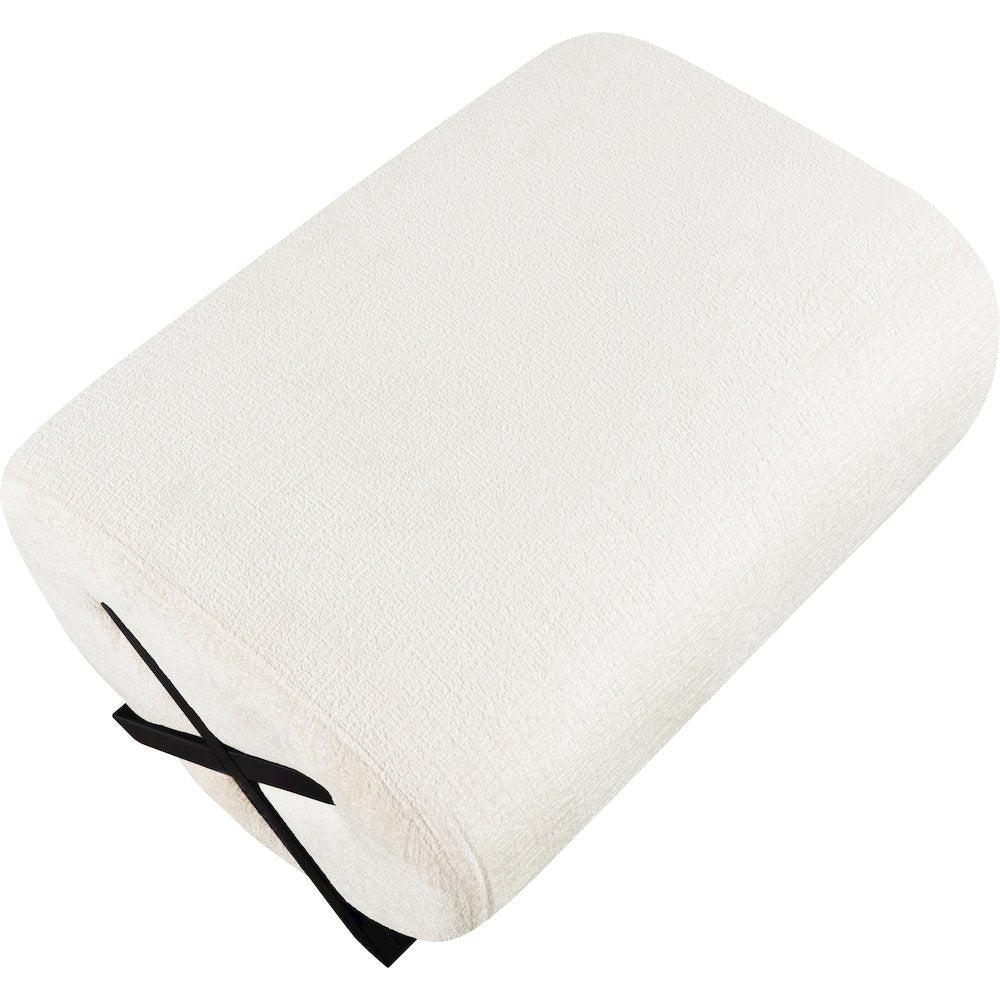 Akira Cream Fabric Upholstered Ottoman