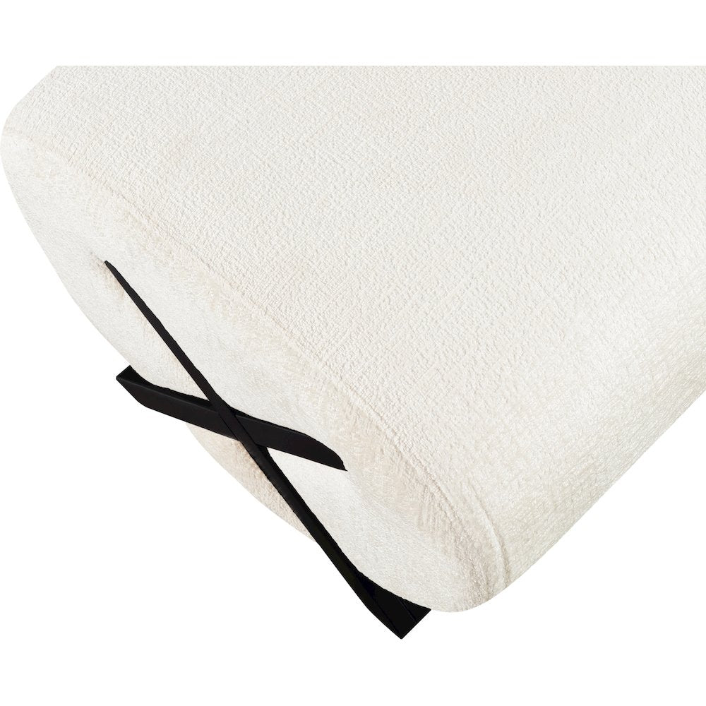Akira Cream Fabric Upholstered Ottoman