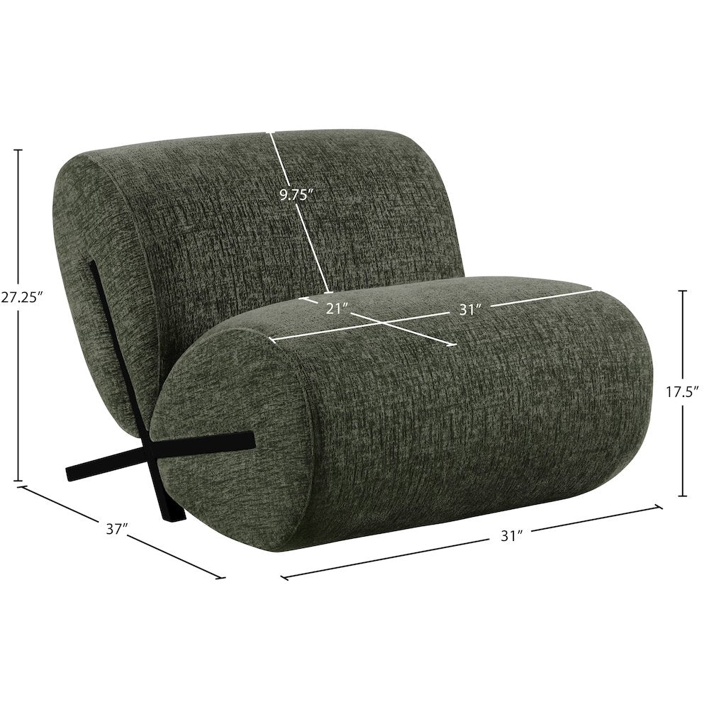 Akira Green Fabric Upholstered Accent Chair