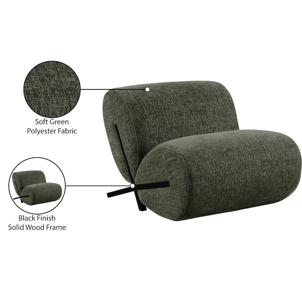 Akira Green Fabric Upholstered Accent Chair