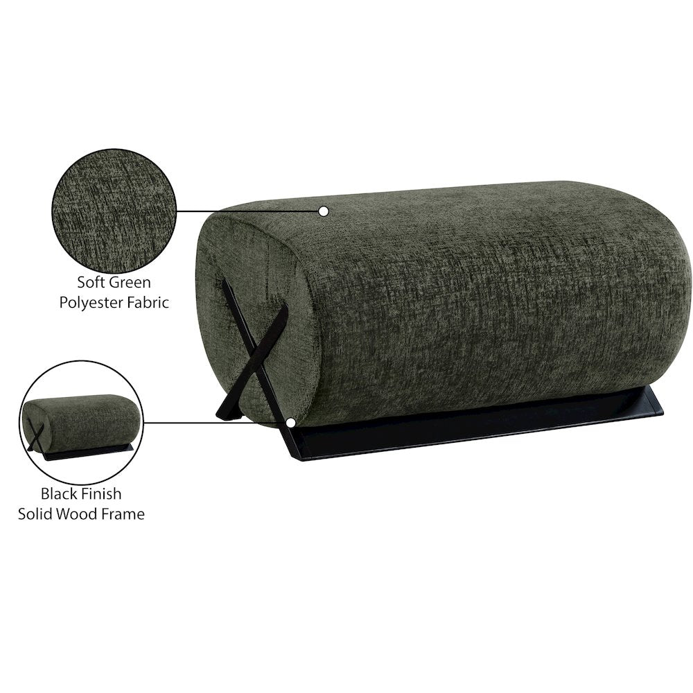 Akira Green Fabric Upholstered Ottoman