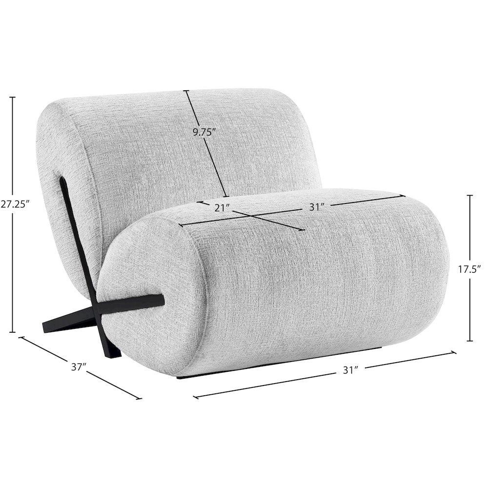 Akira Grey Fabric Upholstered Accent Chair