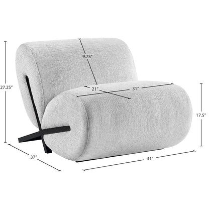 Akira Grey Fabric Upholstered Accent Chair