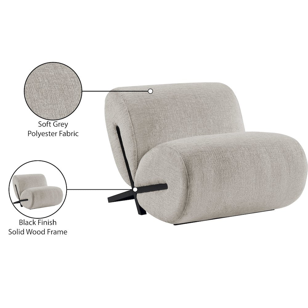 Akira Grey Fabric Upholstered Accent Chair