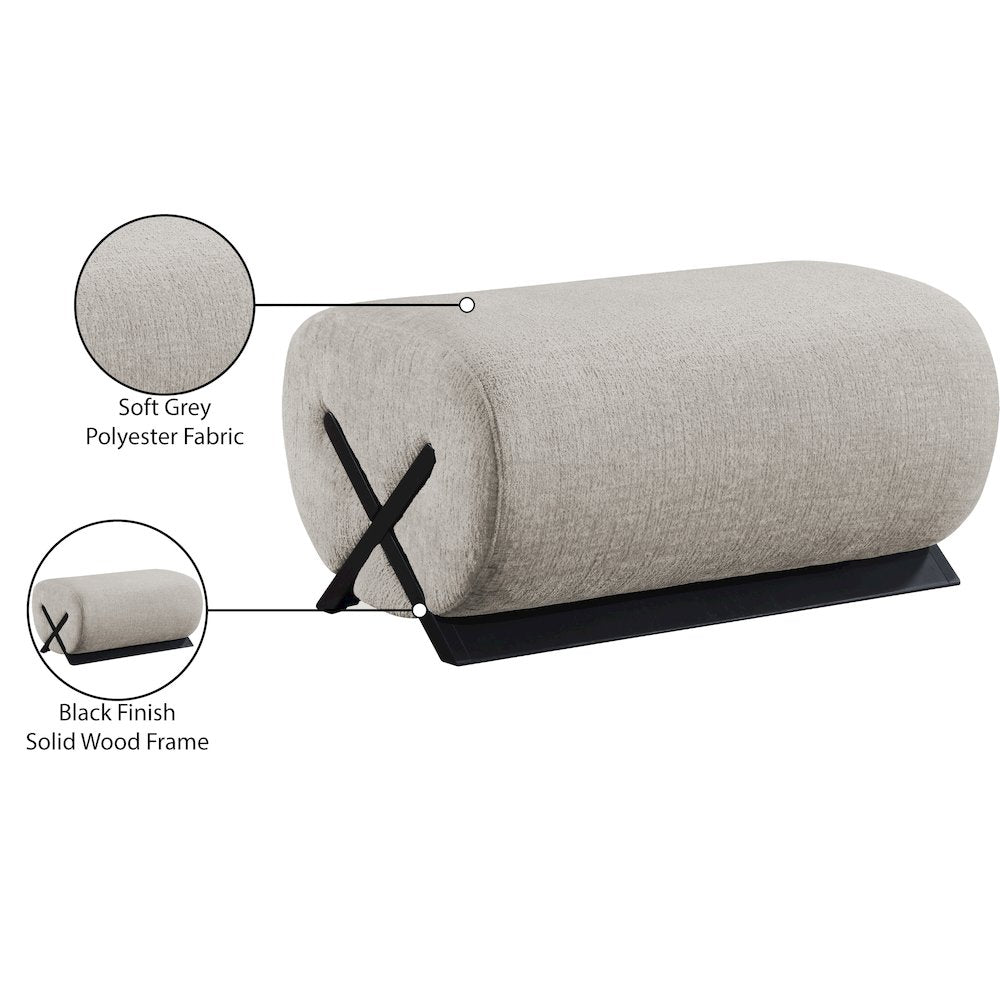 Akira Grey Fabric Upholstered Ottoman