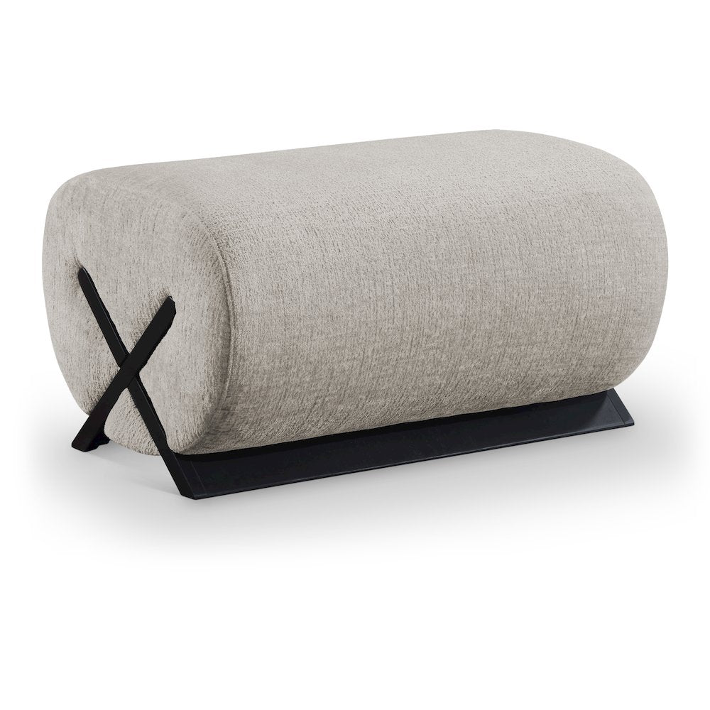 Akira Grey Fabric Upholstered Ottoman
