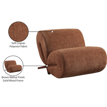 Akira Cognac Fabric Upholstered Accent Chair